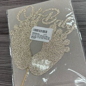Oh Baby cake topper glitter cake decorating supply new gold